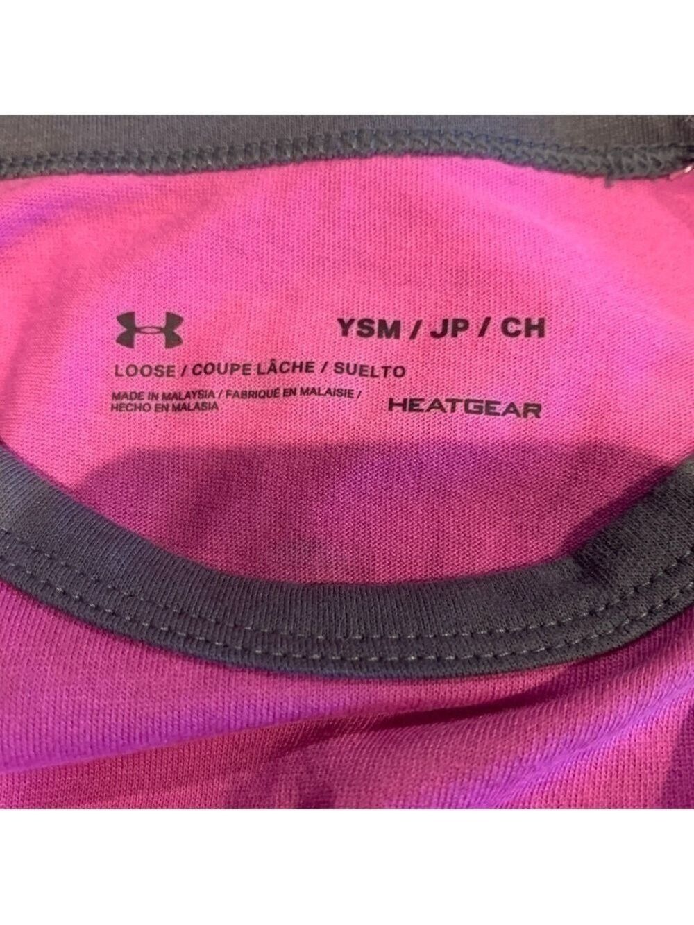 UNDER ARMOUR Pink & Gray Girl’s Long Sleeve Athletic Top small - Picture 4 of 6